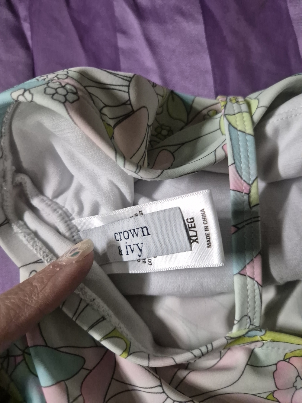 Crown & Ivy Girls' Pastel Floral Swim Bottoms - Pink & Mint